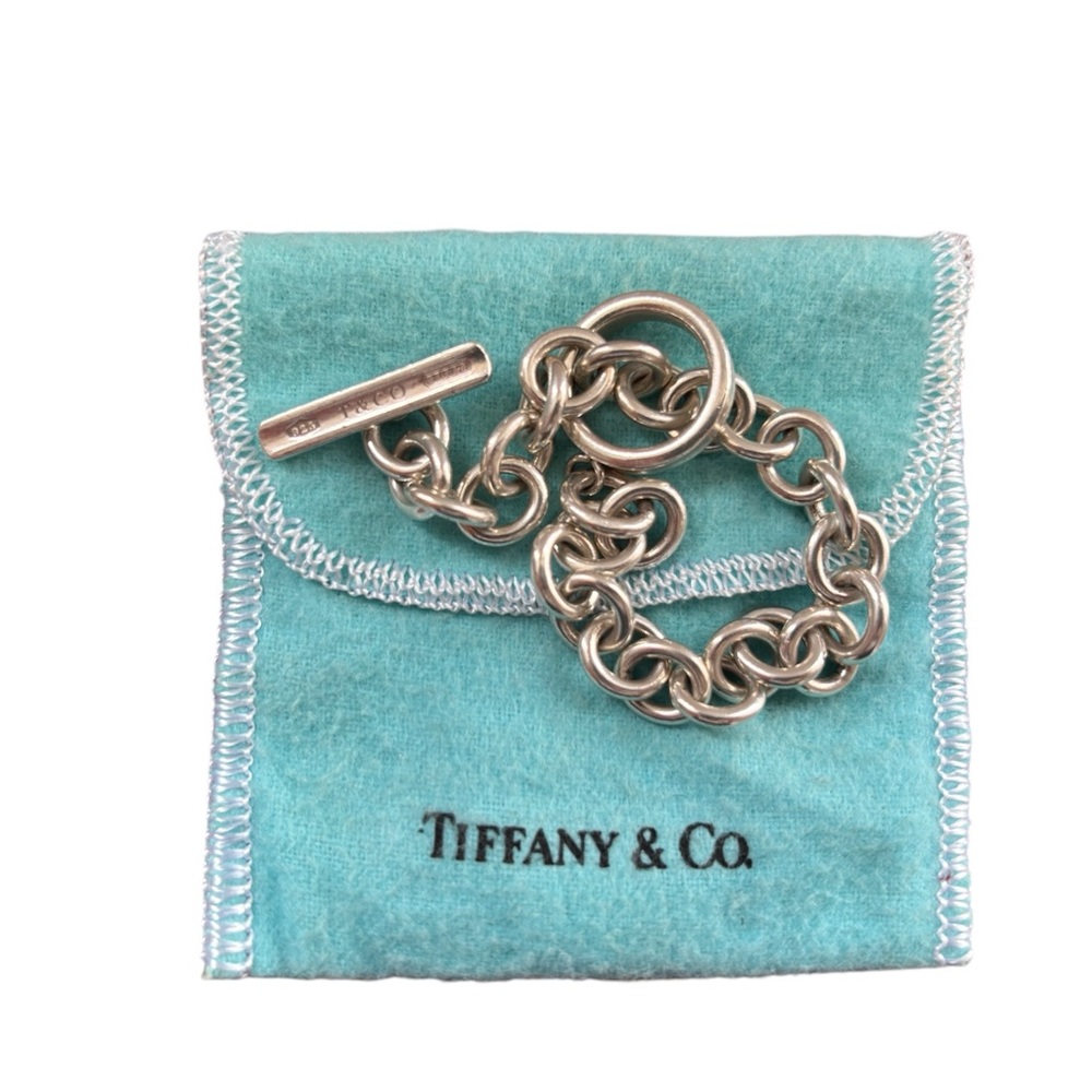 Tiffany & Co. Sterling Silver 1837 Chain Toggle 7.5" Charm Bracelet Heavy 2004